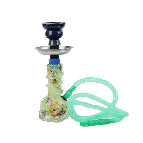 ST2 Coloured Twister Round Base Glass Bong 15.2cm - Shisha Glass