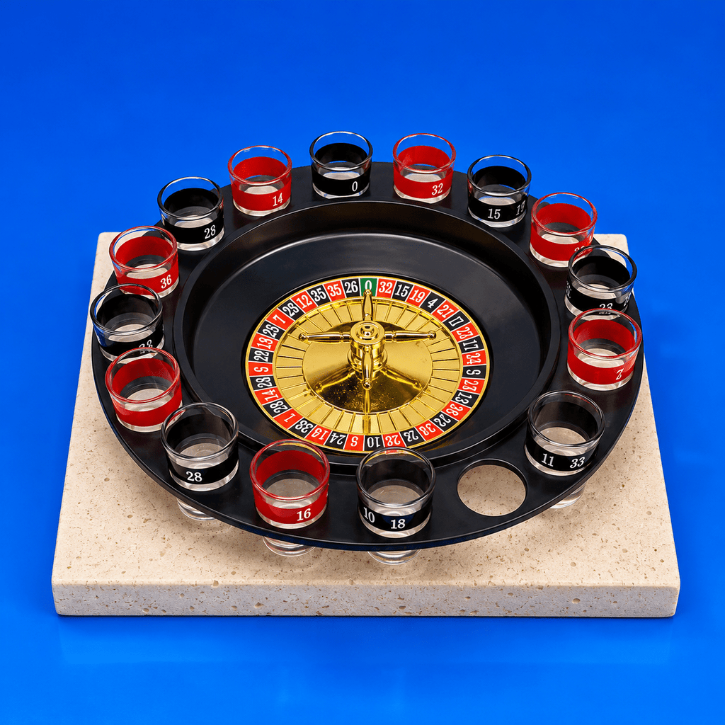 16-Cup Drinking Roulette Wheel Game Set | Shisha Glass