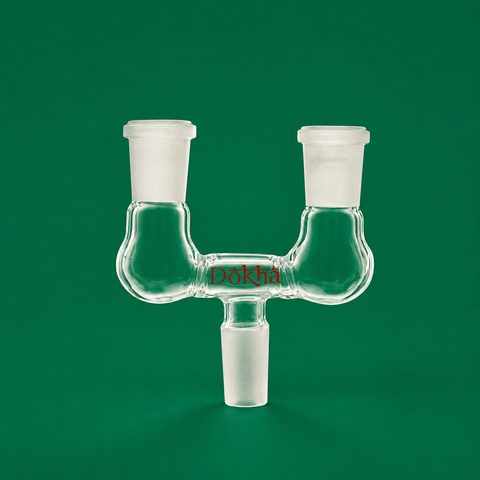 18mm/14mm Male to Female Double Glass Adapter | Shisha Glass