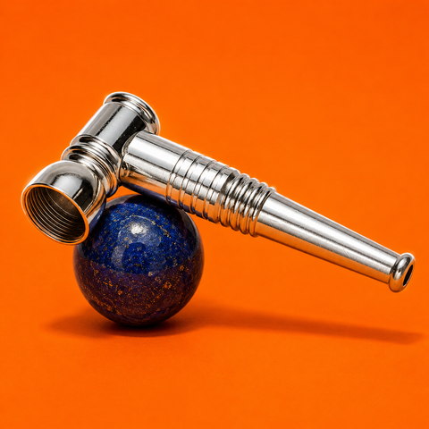 Dokha Electroplated Brass Smoking Pipe 8.6cm