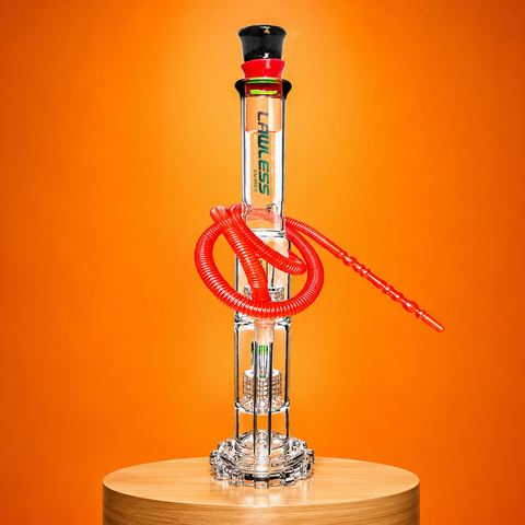 Cog Base Glass Waterpipe with Double Percolator 47cm