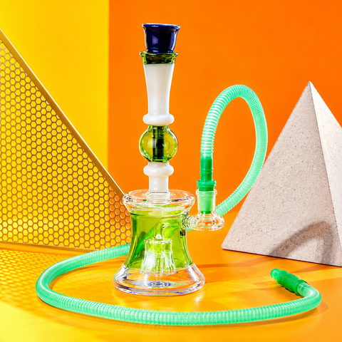 Stylish Glass Waterpipe with Percolator 23cm