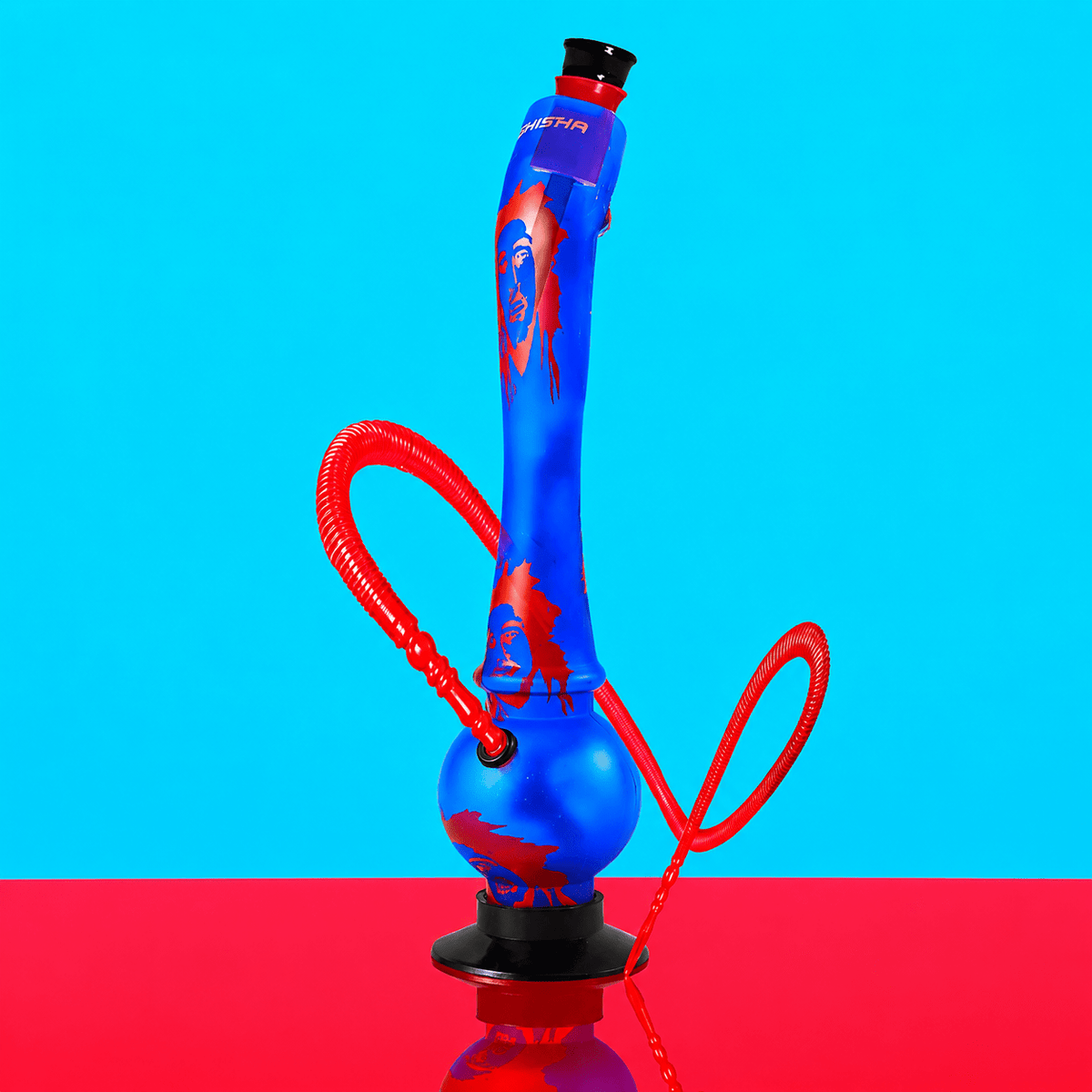 Acrylic Curve Neck Round Base Waterpipe 40cm | Shisha Glass