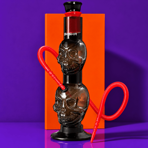 Acrylic Double Skull Round Base Waterpipe 30cm | Shisha Glass