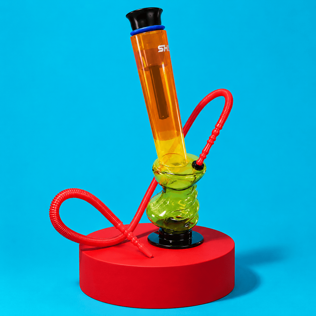 Acrylic PT8 Round Base Bent Neck Waterpipe 30cm | Shisha Glass