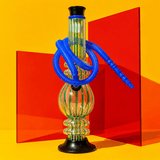 Acrylic Round Base with Quadruple Ring Neck Waterpipe 32cm | Shisha Glass