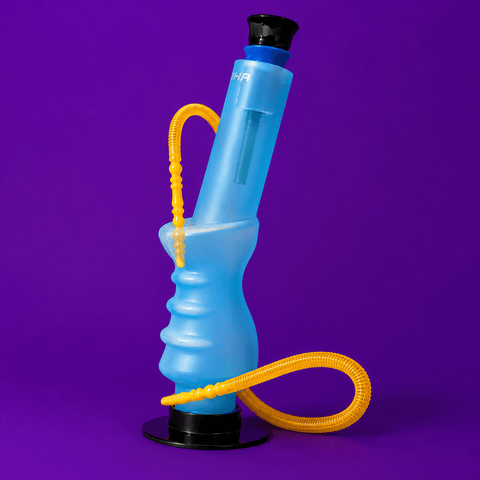 Acrylic Wide Round Base Bent Neck Waterpipe 32cm | Shisha Glass