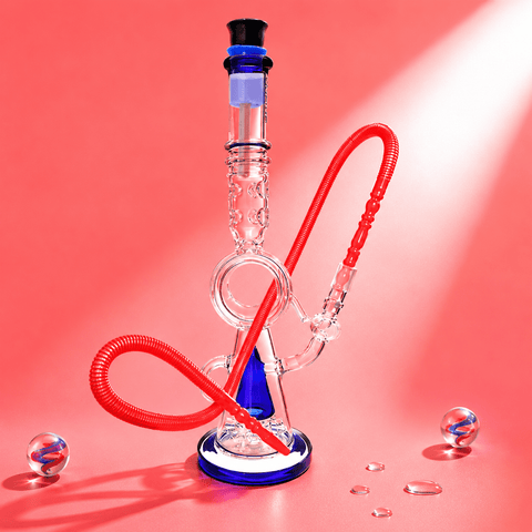 Beaker Base Double Percolator Glass Waterpipe 45cm | Shisha Glass