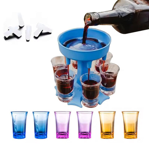 BEVERAGE DISPENSER WITH 6 GLASSES | Shisha Glass