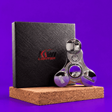 Black Hand Fidget Spinner Stainless Steel Metal Electric Lighter by Kiwi Lighter | Shisha Glass