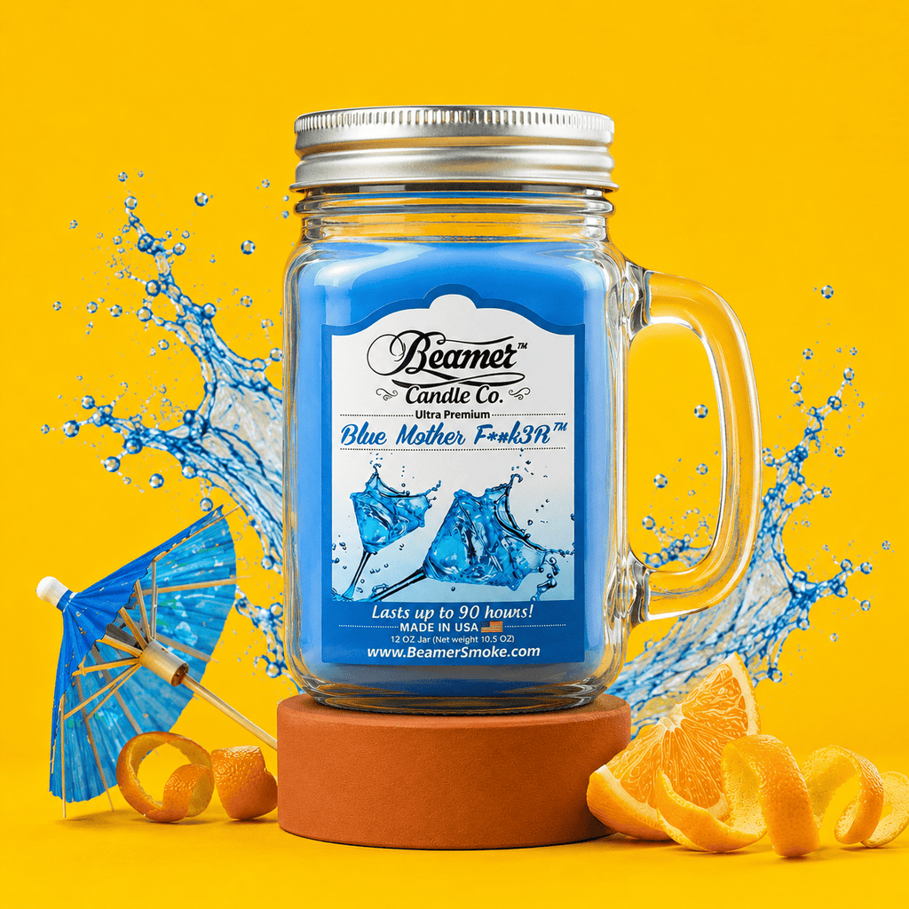 Blue Mother F*k3r 12 oz (350ml) Beamer Candle | Shisha Glass
