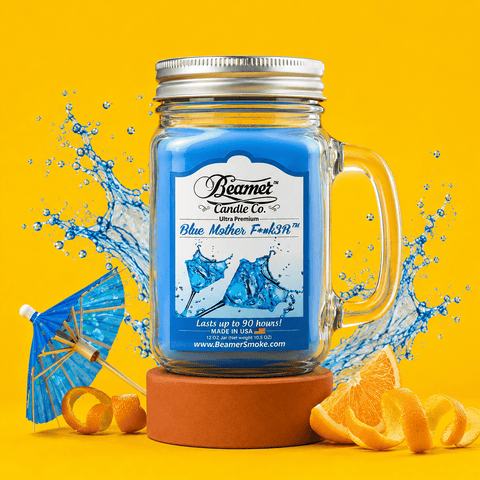 Blue Mother F*k3r 12 oz (350ml) Beamer Candle | Shisha Glass