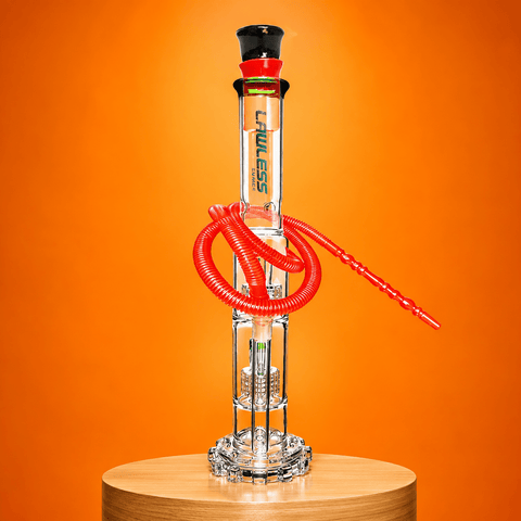 Cog Base Glass Waterpipe with Double Percolator 47cm | Shisha Glass