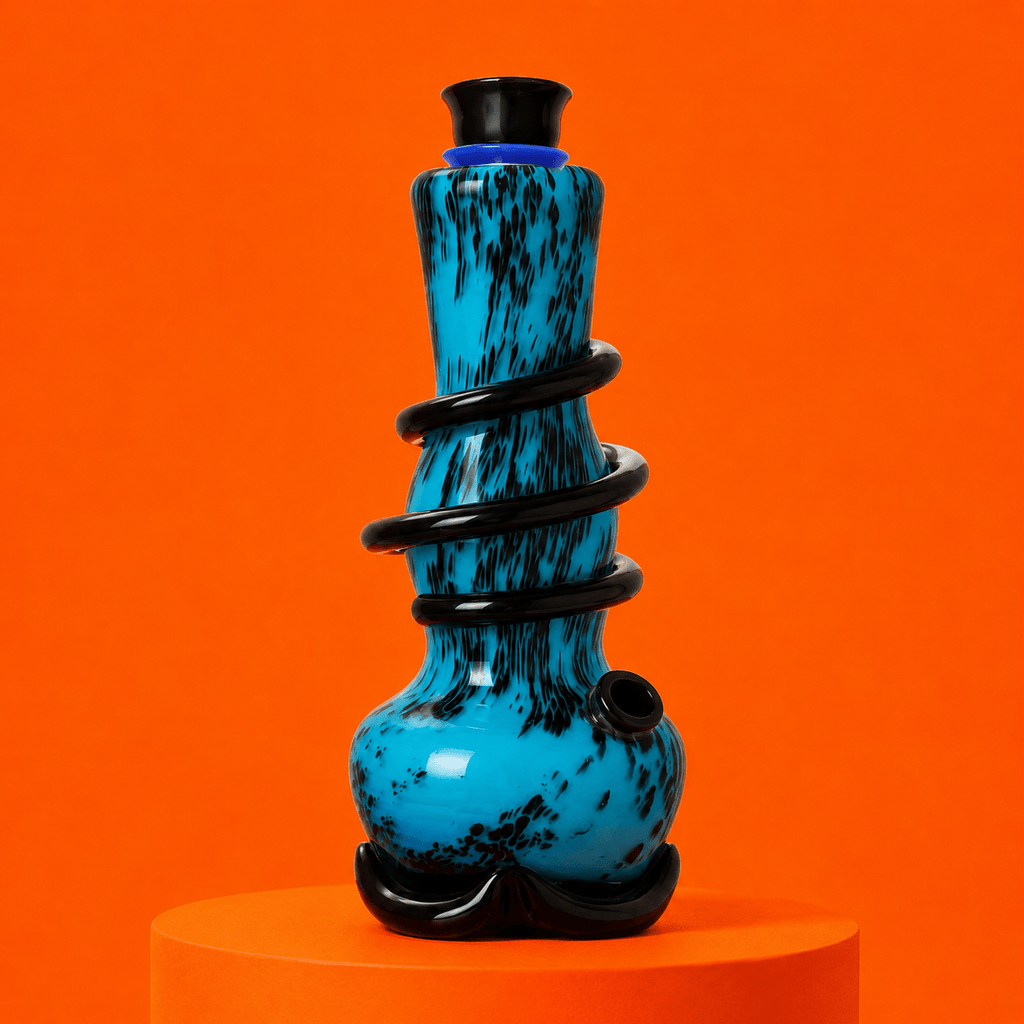 Coloured Glass Waterpipe with Spiral 8" | Shisha Glass