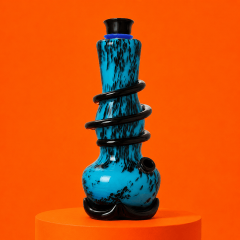 Coloured Glass Waterpipe with Spiral 8" | Shisha Glass