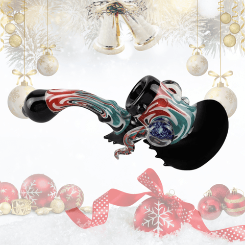 Coloured Striped Sherlock Smoking Pipe 12.5cm | Shisha Glass