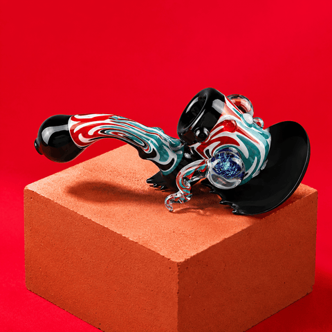 Coloured Striped Sherlock Smoking Pipe 12.5cm | Shisha Glass