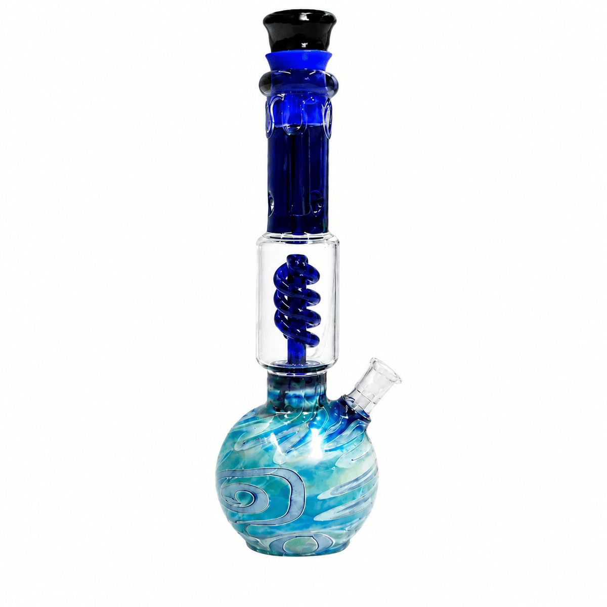 Coloured Texture Glass Waterpipe with Coil Percolator 28cm | Shisha Glass