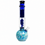 Coloured Texture Glass Waterpipe with Coil Percolator 28cm | Shisha Glass