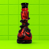 Coloured Twister Round Base Thin Neck Glass Waterpipe 15.2cm | Shisha Glass