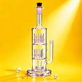 Cylinder Glass Waterpipe with Double Percolator 45.5cm | Shisha Glass