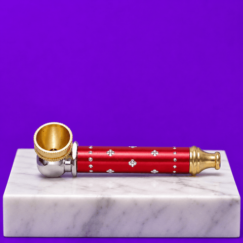 Dokha Colored Brass Metal Smoking Pipe 7.6cm | Shisha Glass