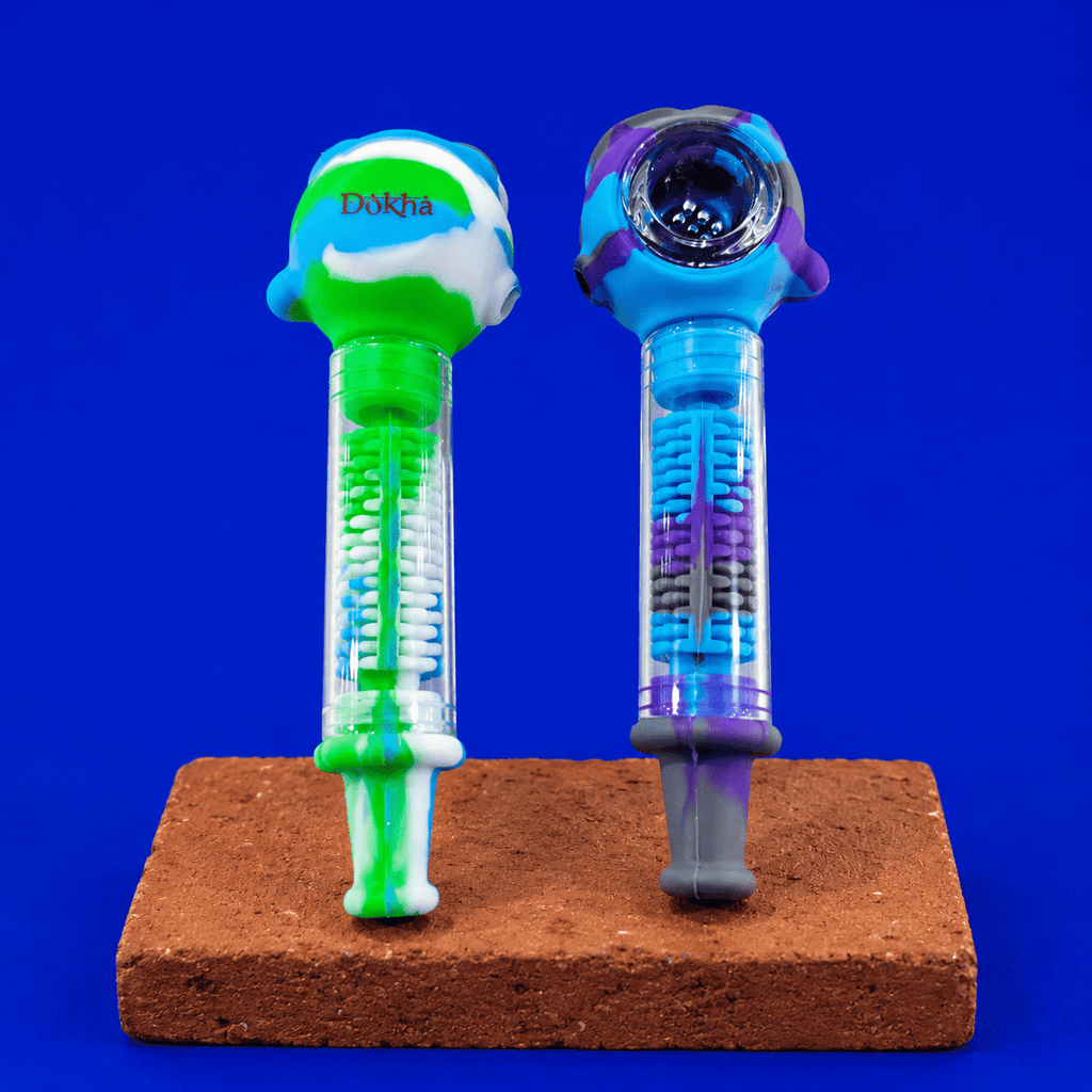 Dokha Colored Glass & Silicone Pipe 13cm | Shisha Glass