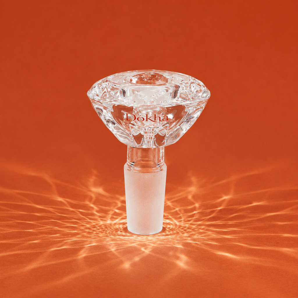 Dokha Diamond Shine Bowl Drop Cone Glass Pipe 14mm | Shisha Glass