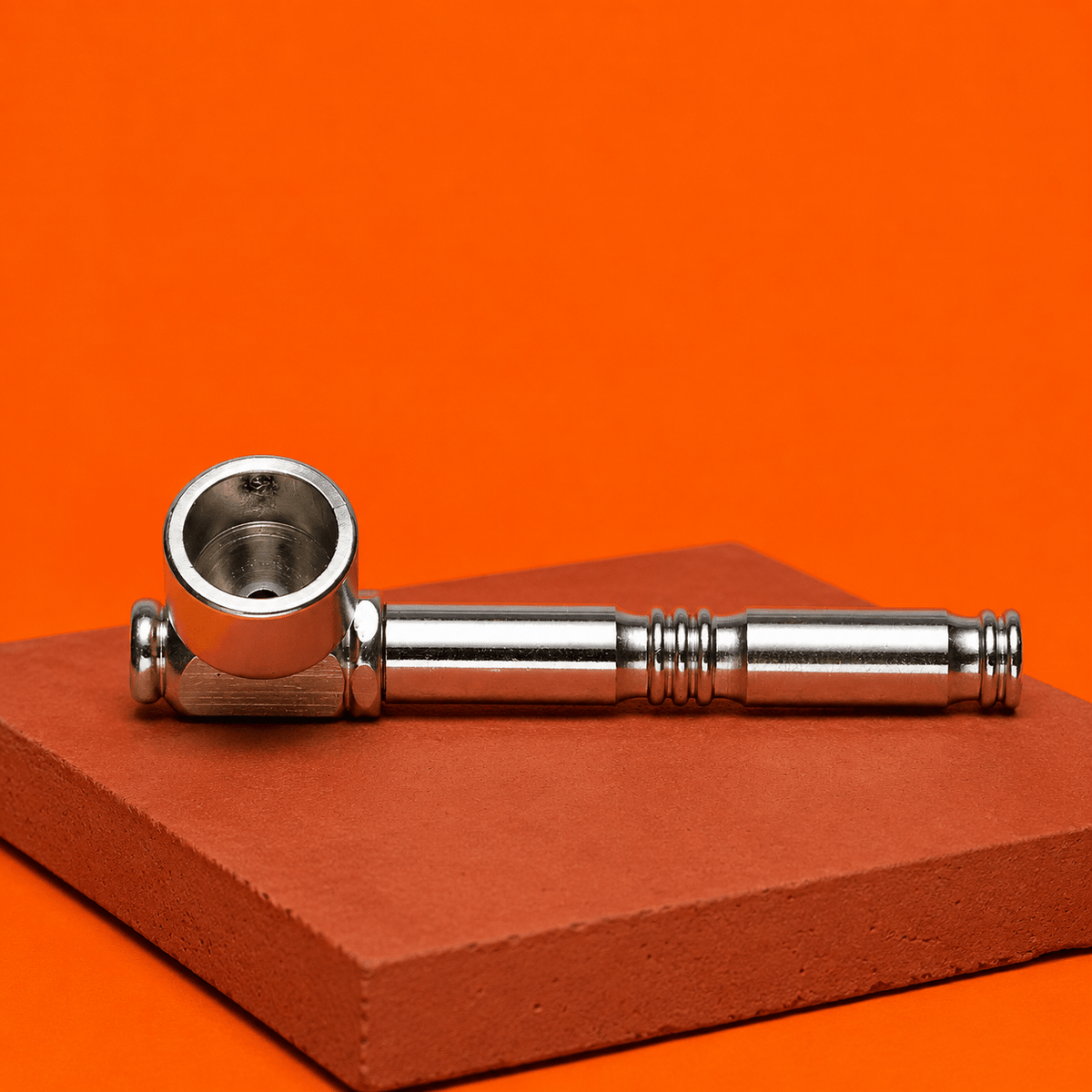 Dokha Electroplated Brass Smoking Pipe 7.7cm | Shisha Glass