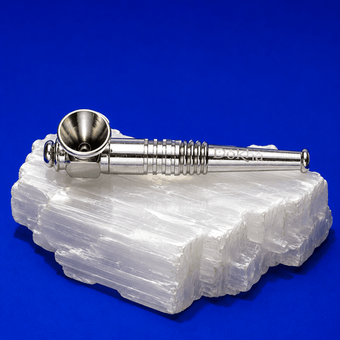 Dokha Electroplated Brass Smoking Pipe 8.8cm | Shisha Glass