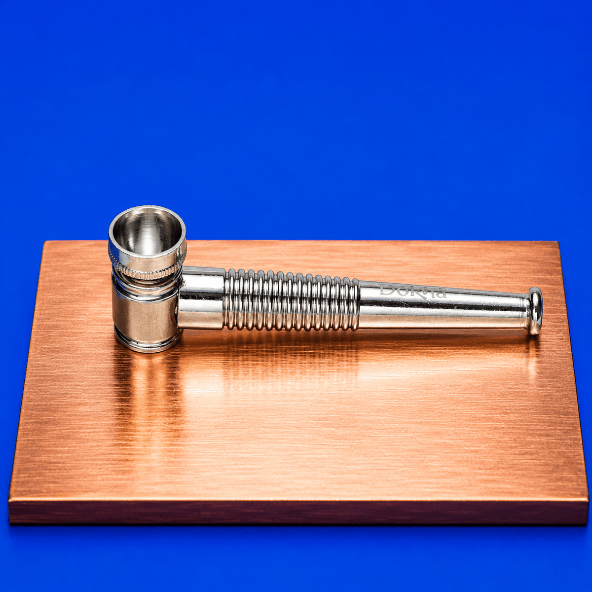 Dokha Electroplated Brass Smoking Pipe 9.4cm | Shisha Glass