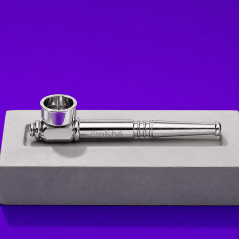 Dokha Electroplated Brass Smoking Pipe 9cm | Shisha Glass