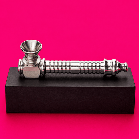 Dokha Electroplated Metal Smoking Pipe 8.8cm | Shisha Glass