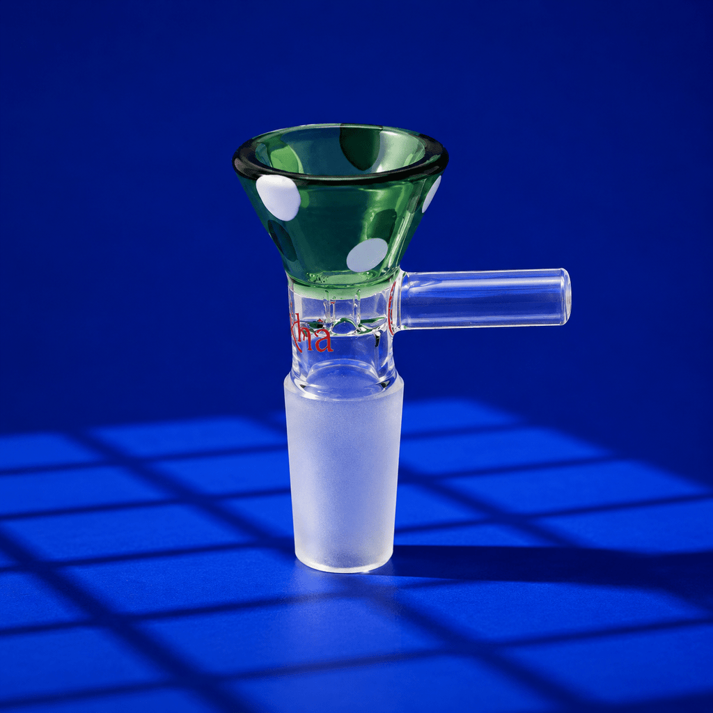 Dokha Glass Colored Dot Dropcone with Handle 14mm | Shisha Glass