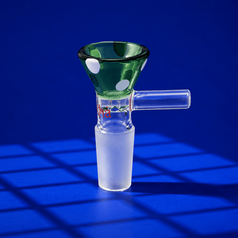 Dokha Glass Colored Dot Dropcone with Handle 14mm | Shisha Glass