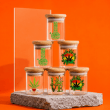 Dokha Glass Storage Jar with Wood Lid 6.8cm | Shisha Glass