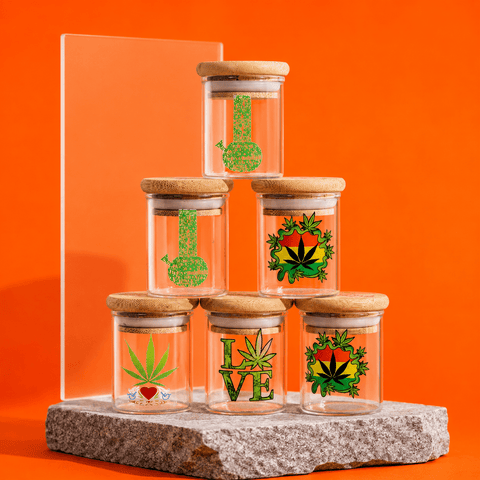 Dokha Glass Storage Jar with Wood Lid 6.8cm | Shisha Glass