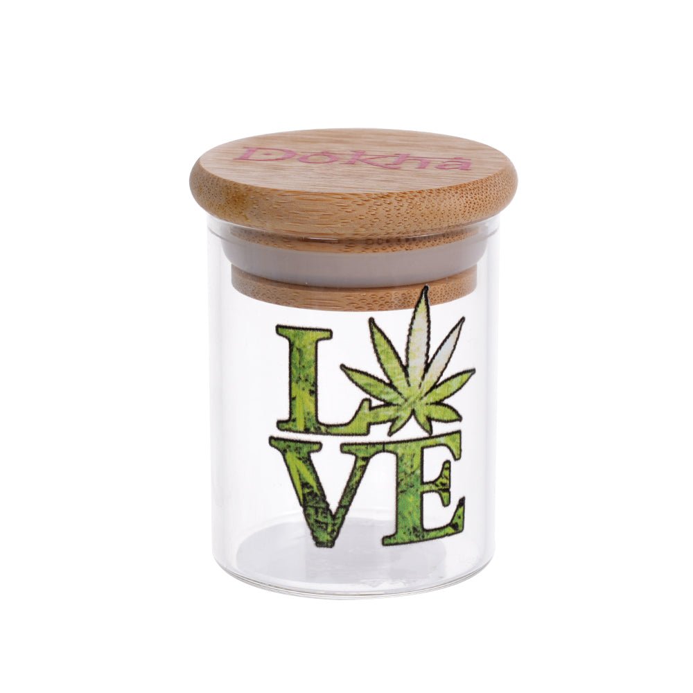 Dokha Glass Storage Jar with Wood Lid 6.8cm | Shisha Glass