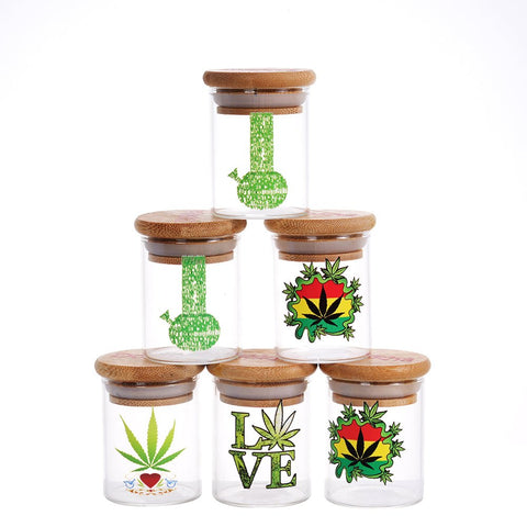 Dokha Glass Storage Jar with Wood Lid 6.8cm | Shisha Glass