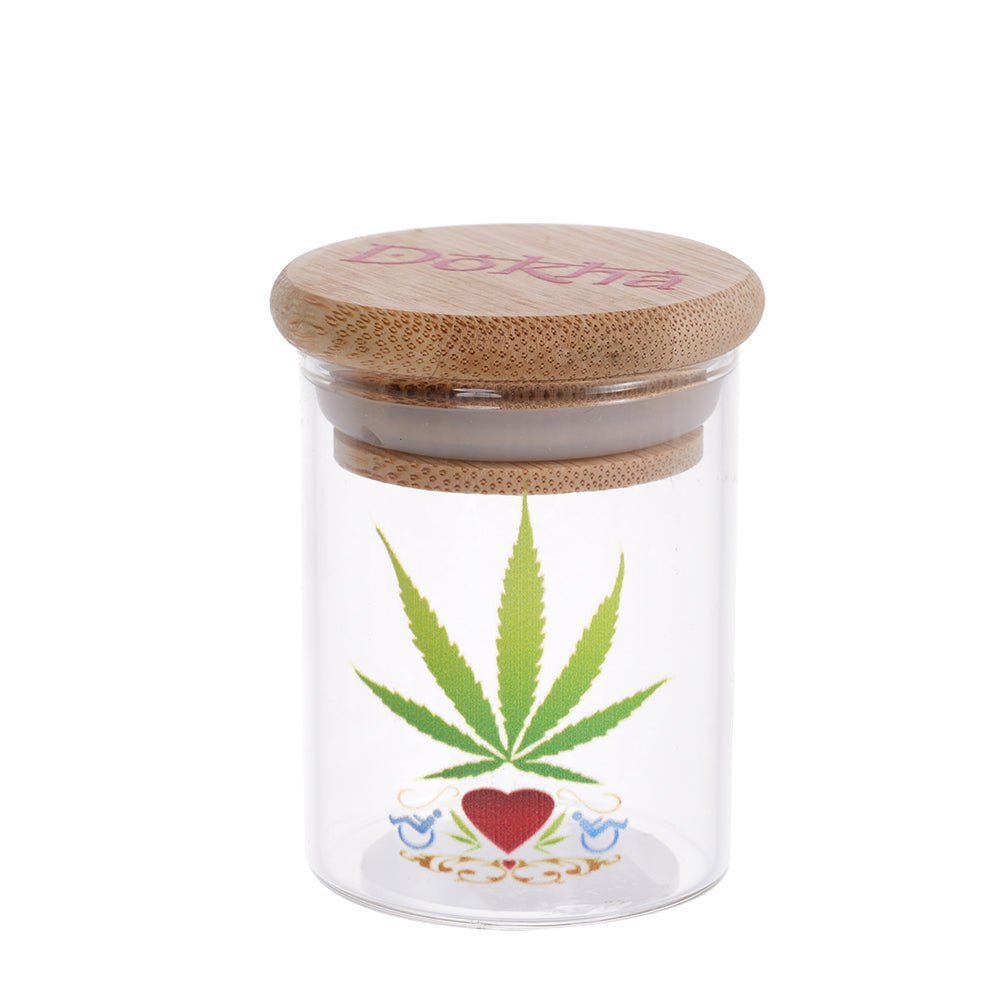Dokha Glass Storage Jar with Wood Lid 6.8cm | Shisha Glass