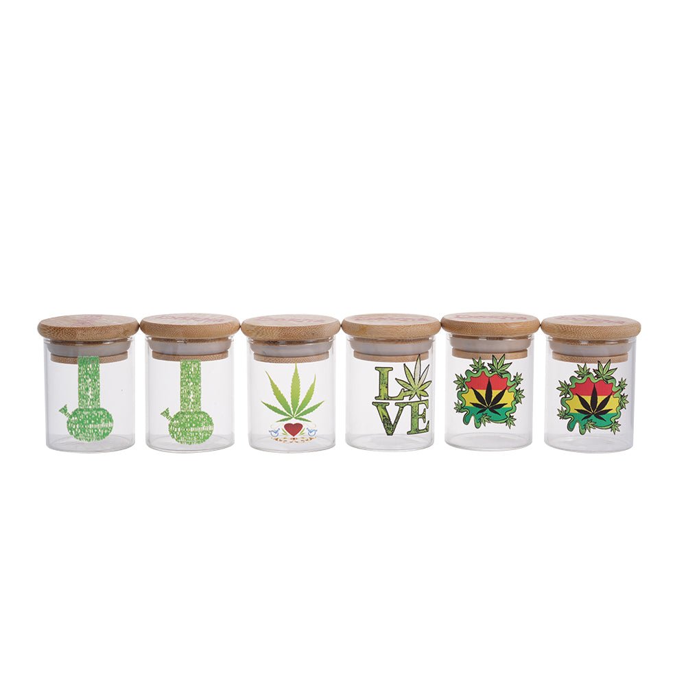 Dokha Glass Storage Jar with Wood Lid 6.8cm | Shisha Glass