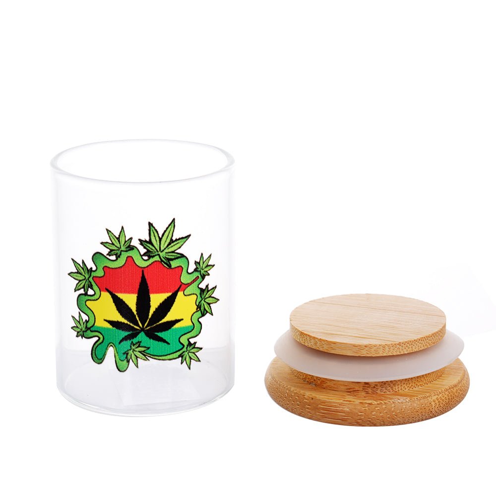 Dokha Glass Storage Jar with Wood Lid 6.8cm | Shisha Glass