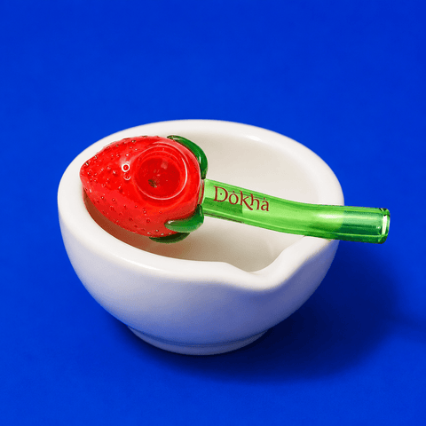 Dokha Glass Strawberry Spoon Pipe 13cm | Shisha Glass