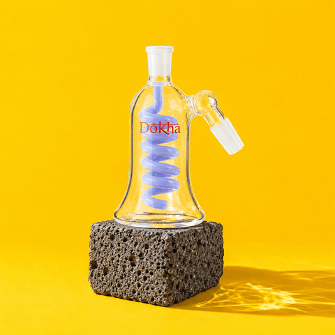 Dokha Glass UN4 Drop Down Ash Catcher Bowl Glass Pipe 14mm | Shisha Glass