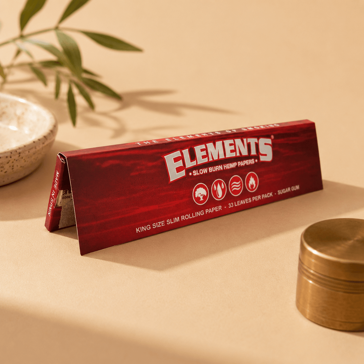 Elements Red Connoisseur King size paper + Tips | Shisha Glass
