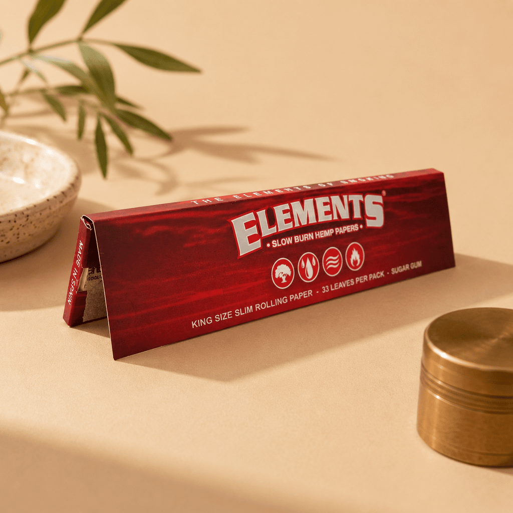 Elements Red Connoisseur King size paper + Tips | Shisha Glass
