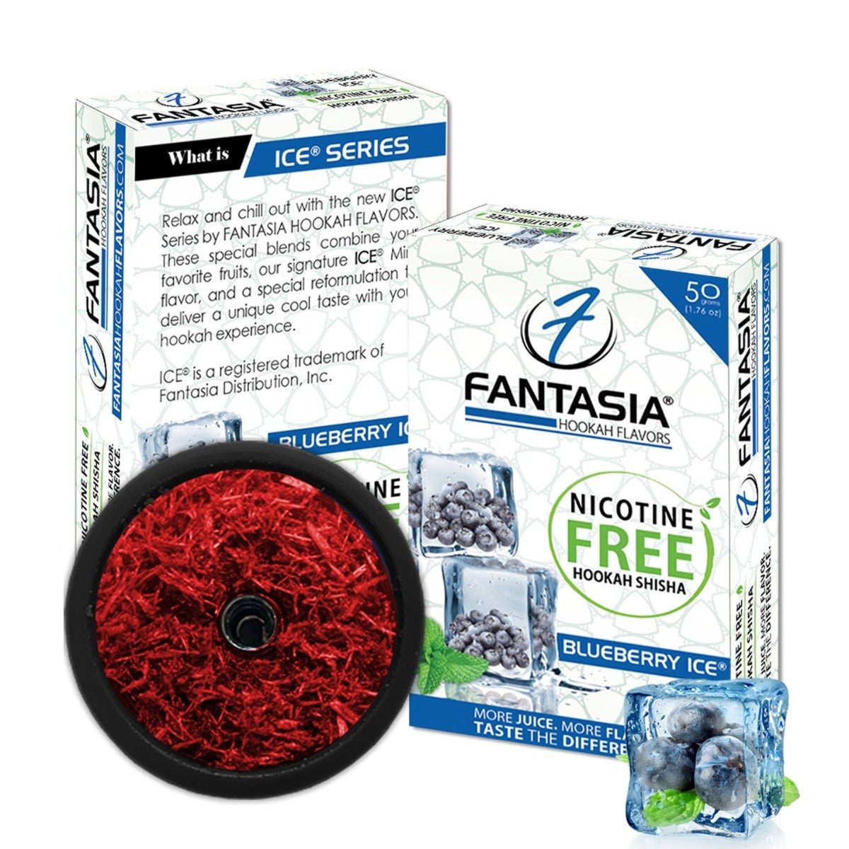 Fantasia NIC - FREE BLUEBERRY ICE Hookah Shisha Flavor 50g | Shisha Glass