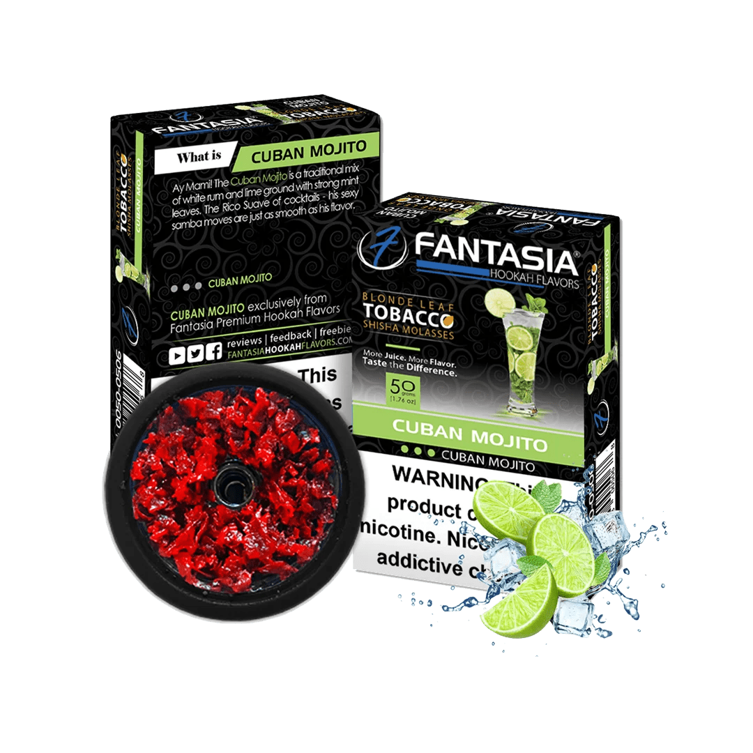 Fantasia NIC-FREE Cuban Mojito Hookah Shisha Flavor 50g | Shisha Glass