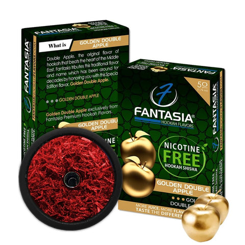 Fantasia NIC - FREE GOLDEN DOUBLE APPLE Hookah Shisha Flavor 50g | Shisha Glass