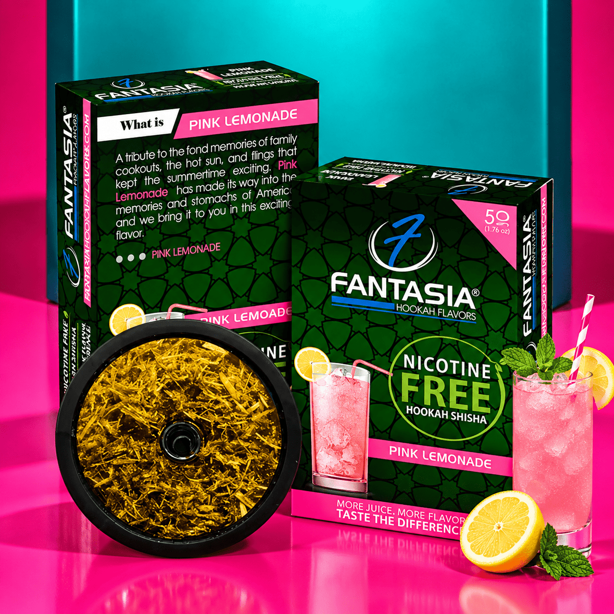 Fantasia NIC-FREE Pink Lemonade Hookah Shisha Flavor 50g | Shisha Glass